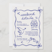 Hand Drawn Cowgirl Bachelorette Weekend Einladung (Rückseite)