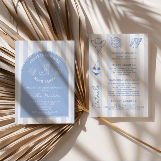 Hand Drawn Cowgirl Bachelorette Weekend Einladung