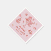 Hand Drawn Cowgirl Bachelorette Weekend Serviette (Ecke)