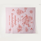 Hand Drawn Cowgirl Bachelorette Weekend Wandteppich (Vorderseite (Horizontal))