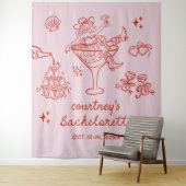 Hand Drawn Cowgirl Bachelorette Weekend Wandteppich (Beispiel)