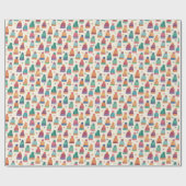 Hand Drawn Cozy Winter Hats Wrapping Paper Roll Geschenkpapier (Flach)