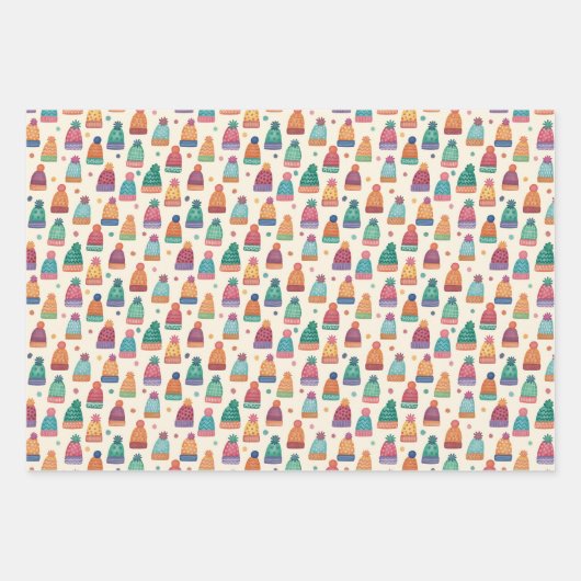 Hand Drawn Cozy Winter Wrapping Paper Set Geschenkpapier Set (Vorderseite 2)