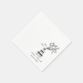Hand Drawn Cupid Icon Cocktail Wedding Serviette (Ecke)