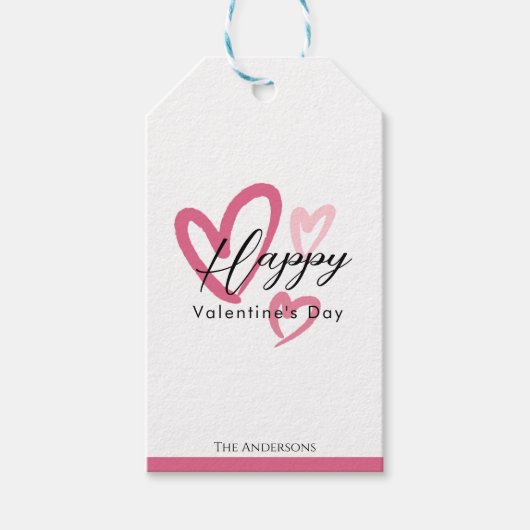 Hand-drawn Cute Hearts Happy Valentine's Day   Geschenkanhänger (Vorderseite)