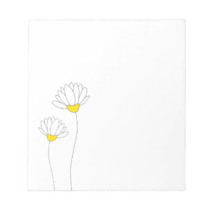 Hand Drawn Daisies Notizblock