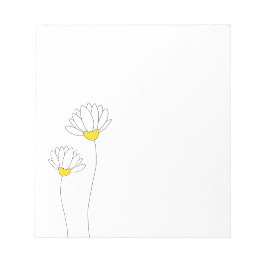 Hand Drawn Daisies Notizblock (Vorderseite)