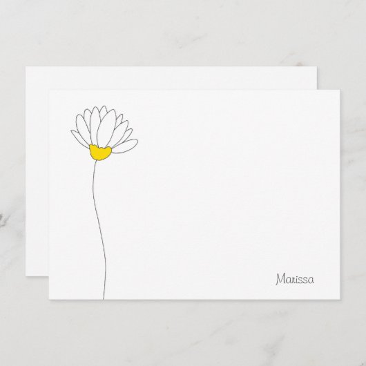 Hand Drawn Daisy Mitteilungskarte (Vorne/Hinten)