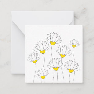 Hand Drawn Daisy Stems Mitteilungskarte