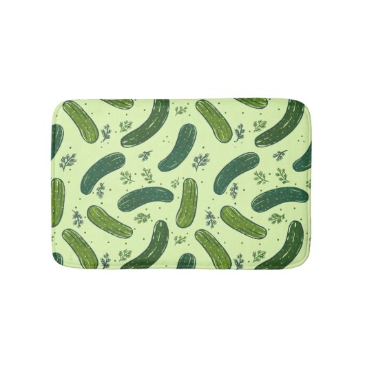 Hand Drawn Dill Pickle Muster Badematte (Vorderseite)