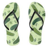 Hand Drawn Dill Pickle Muster Badesandalen (Fußbett)