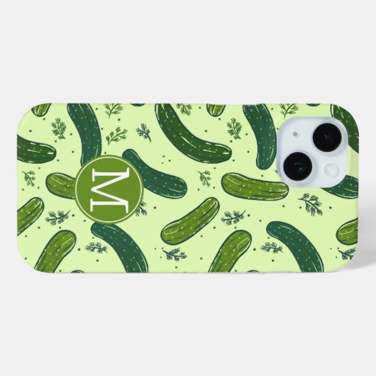 Hand Drawn Dill Pickle Muster Case-Mate iPhone Hülle (Rückseite (Horizontal))