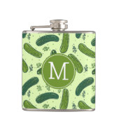 Hand Drawn Dill Pickle Muster Flachmann (Vorderseite)