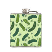 Hand Drawn Dill Pickle Muster Flachmann (Rückseite)