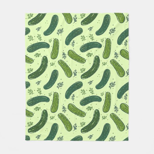Hand Drawn Dill Pickle Muster Fleecedecke (Vorderseite)