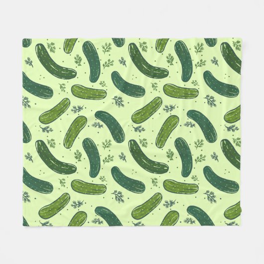 Hand Drawn Dill Pickle Muster Fleecedecke (Vorderseite (Horizontal))
