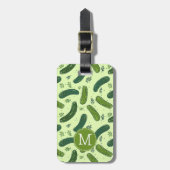 Hand Drawn Dill Pickle Muster Gepäckanhänger (Vorderseite vertikal)