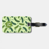 Hand Drawn Dill Pickle Muster Gepäckanhänger (Rückseite horizontal)