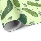 Hand Drawn Dill Pickle Muster Geschenkpapier (Rolleneckpunkt)