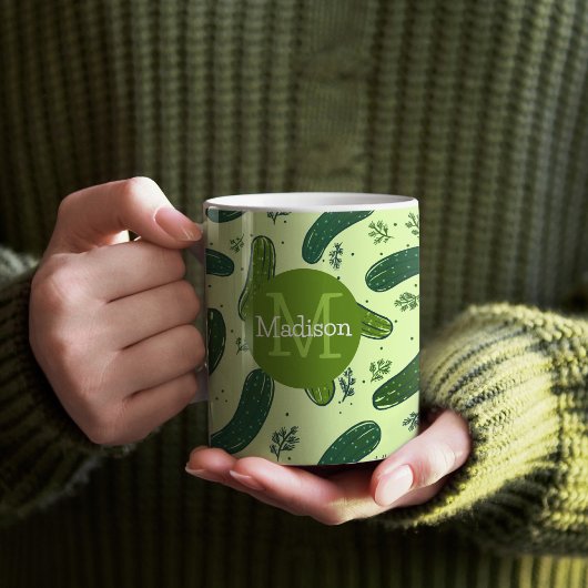 Hand Drawn Dill Pickle Muster Kaffeetasse