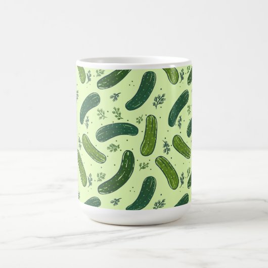 Hand Drawn Dill Pickle Muster Kaffeetasse (Mittel)
