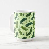 Hand Drawn Dill Pickle Muster Kaffeetasse (Vorderseite Links)