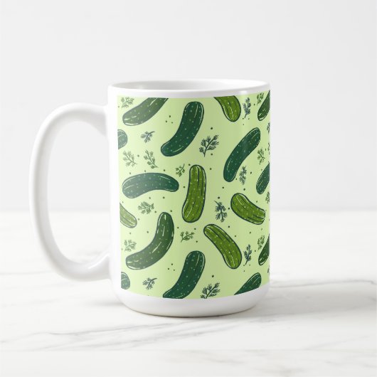 Hand Drawn Dill Pickle Muster Kaffeetasse (Links)