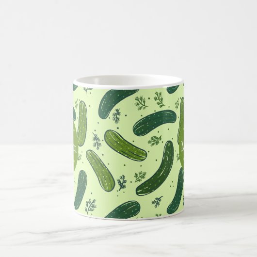 Hand Drawn Dill Pickle Muster Kaffeetasse (Mittel)