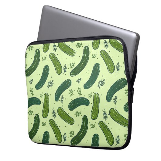 Hand Drawn Dill Pickle Muster Laptopschutzhülle (Vorderseite Links)