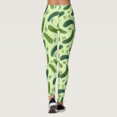 Hand Drawn Dill Pickle Muster Leggings (Rückseite)