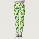 Hand Drawn Dill Pickle Muster Leggings (Vorderseite)