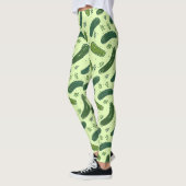 Hand Drawn Dill Pickle Muster Leggings (Links)
