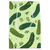 Hand Drawn Dill Pickle Muster Mittlere Geschenktüte (Vorderseite)