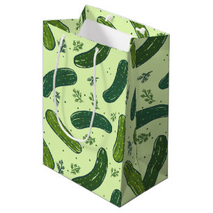 Hand Drawn Dill Pickle Muster Mittlere Geschenktüte