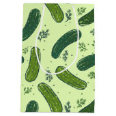 Hand Drawn Dill Pickle Muster Mittlere Geschenktüte (Rückseite)