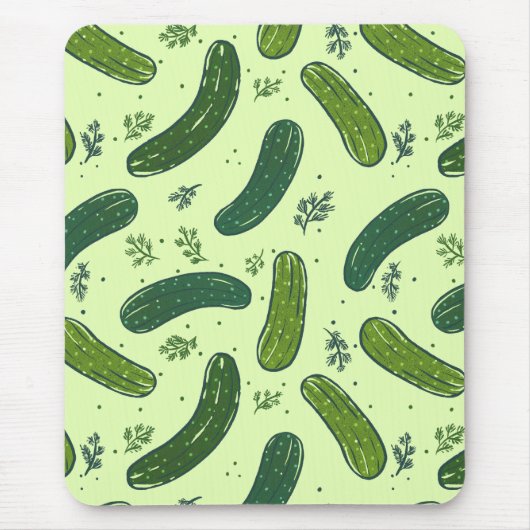 Hand Drawn Dill Pickle Muster Mousepad (Vorne)