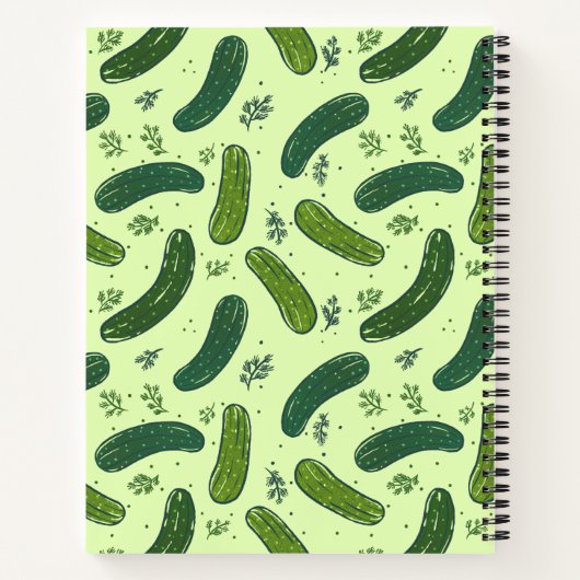 Hand Drawn Dill Pickle Muster Notizblock (Rückseite)