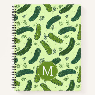 Hand Drawn Dill Pickle Muster Notizblock
