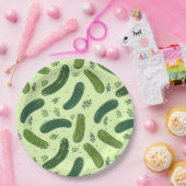 Hand Drawn Dill Pickle Muster Pappteller (Party)