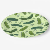Hand Drawn Dill Pickle Muster Pappteller (Schrägansicht)
