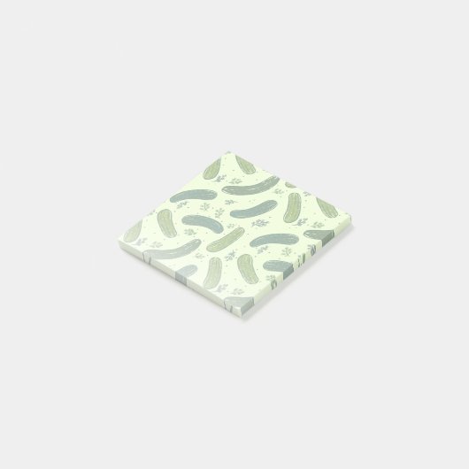 Hand Drawn Dill Pickle Muster Post-it Klebezettel (angewinkelt)