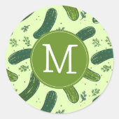 Hand Drawn Dill Pickle Muster Runder Aufkleber (Vorderseite)