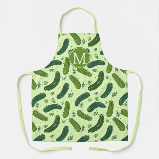 Hand Drawn Dill Pickle Muster Schürze (Vorderseite)