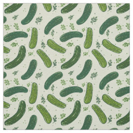 Hand Drawn Dill Pickle Muster Stoff
