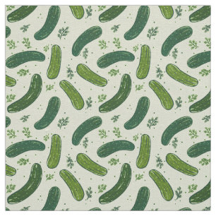 Hand Drawn Dill Pickle Muster Stoff