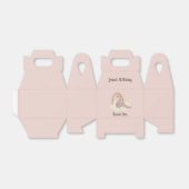 Hand Drawn Dinosaur Rainbow Birthday Party Pink F Geschenkschachtel (Ungefaltet)