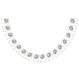 Hand Drawn Dinosaurier mit Rainbow Birthday Party Wimpelkette