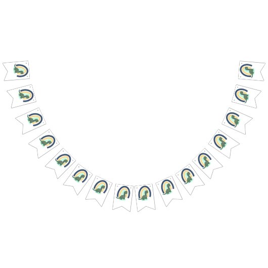 Hand Drawn Dinosaurier mit Rainbow Birthday Party Wimpelkette (Alle)