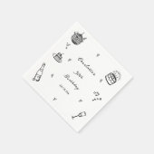 hand drawn disco ball 30th Birthday Party Favor Serviette (Ecke)