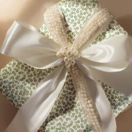 Hand-drawn ditsy Sage Green Daisies – Mini Floral Geschenkpapier